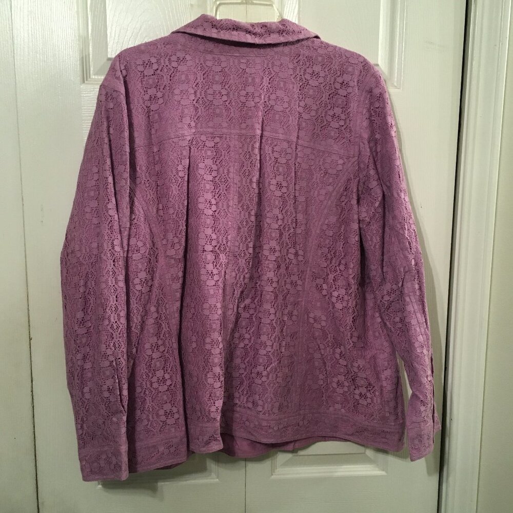 Denim&Co. Lavender Lace Jacket - Picture 5 of 6